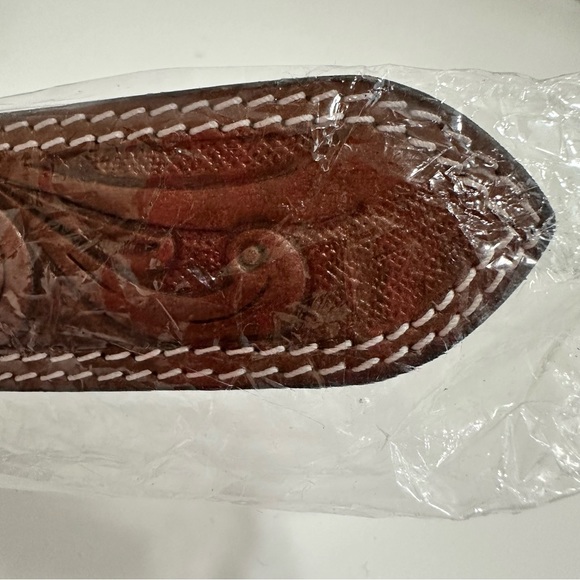 F&L CLASSIC Western full grain Leather Belt w/Snaps for Interchangeable Buckles - Picture 4 of 7